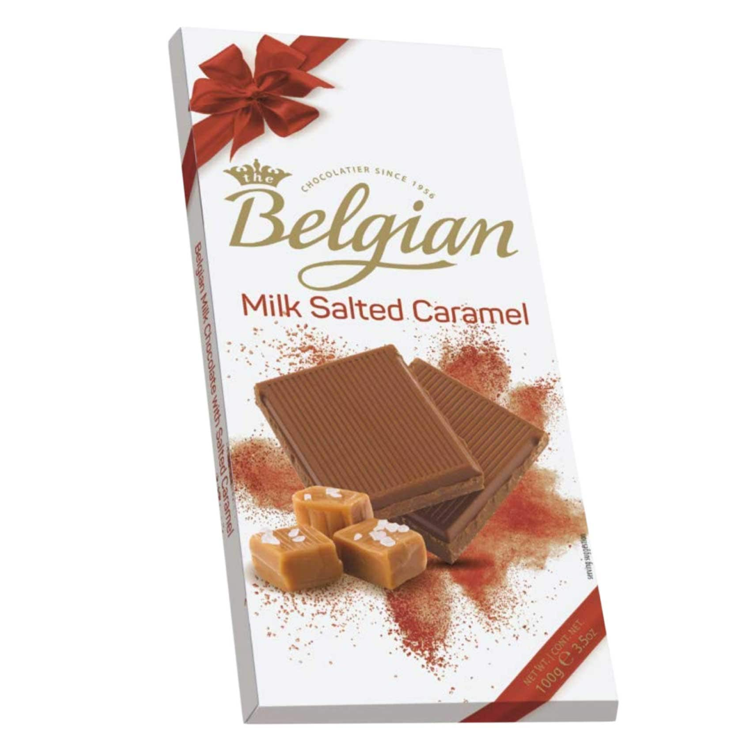 THE BELGIAN SALTED CARAMEL CHOCOLATE BAR 100G